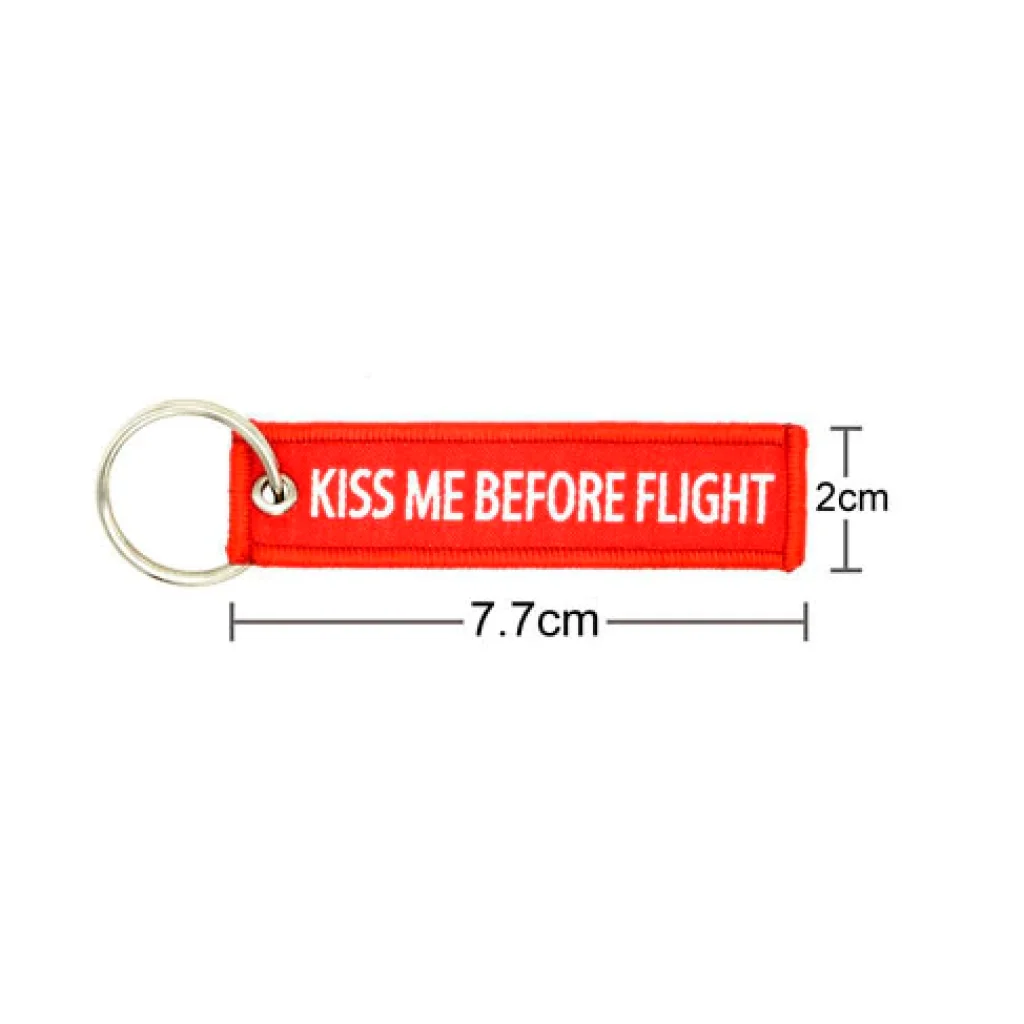 Kiss me before flight - key ring