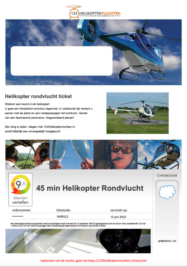 Voucher na lot helikopterem